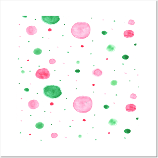 watercolor colorful dots pattern Posters and Art